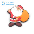 Logotipo personalizado atacado 3d de borracha macia de pvc festival de boneco de neve decoração de resina de papai noel imã de geladeira de natal